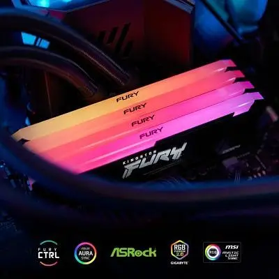 Модуль памяти для компьютера DDR4 32GB (2x16GB) 3200 MHz Beast RGB Black Kingston Fury (ex.HyperX) (KF432C16BB12AK2/32WP) - фото 7