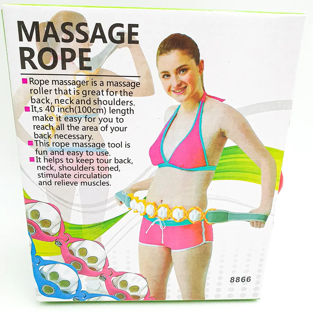 Масажер ручний антицелюлітний роликовий 7 кульок Massage Rope жовтий - фото 4