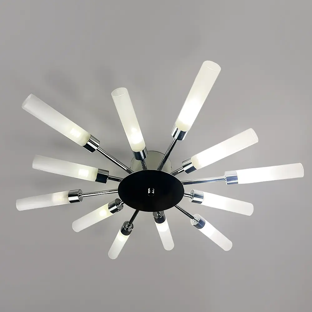 Потолочная люстра в форме солнечных лучей на 12 плафонов G9 Ø 69х8 см Line F | Ст. 1276/12 CH - фото 6