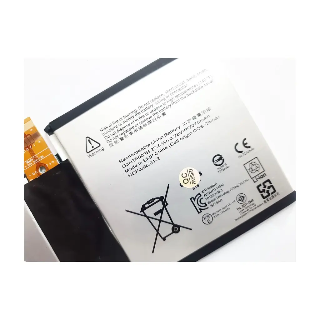Акумулятор до ноутбука Microsoft Surface 3 (Model 1645) G3HTA003H, 7270mAh (27.5Wh), 2cell, 3 (A47513) - фото 3