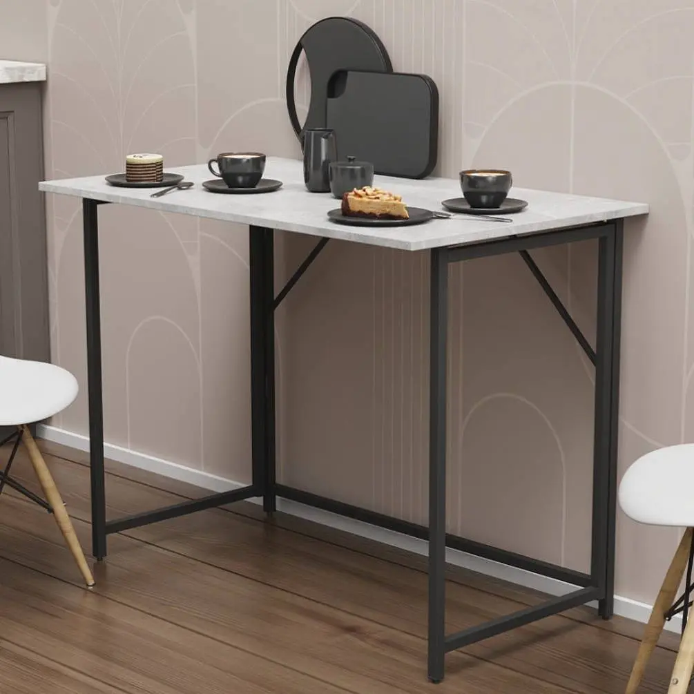 Стіл розкладний Моріс Ferrum-decor 750x1000x600 Чорний метал ДСП Бетон 16 мм (FRD-104675) - фото 13