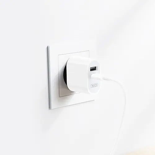 Сітчастий зарядний пристрій XO L97 A+C dual port Home charger with Type-c cable Білий - фото 3
