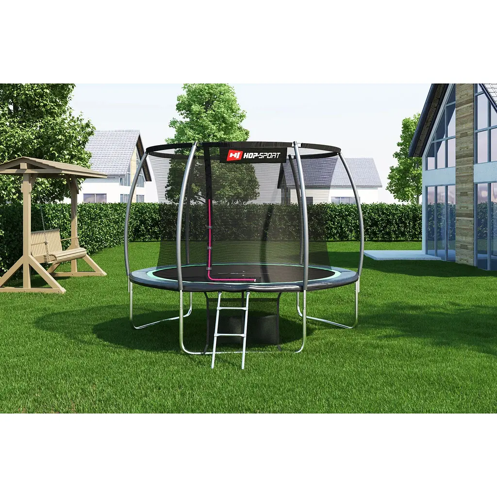 Батут Hop-Sport Premium 10ft (305см) чорно-зелений з внутрішньою сіткою - фото 3