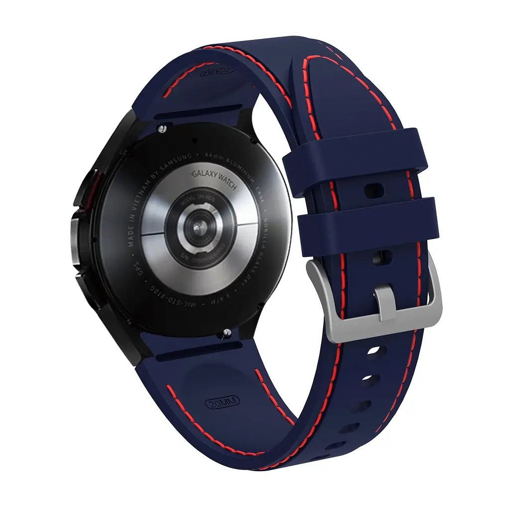 Ремінець силіконовий BeWatch Samsung Galaxy Watch 4/5/6 20 мм Синій з червоним (1gw0206) - фото 2