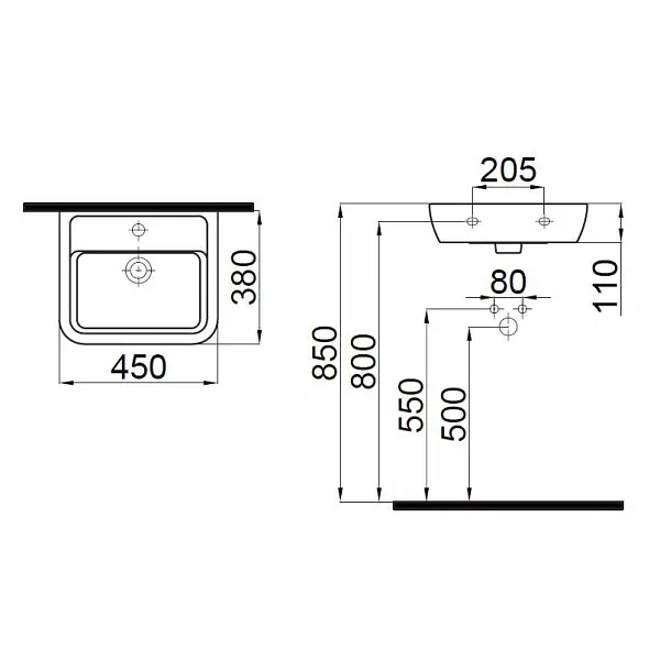 Раковина Idevit Halley 38x45 0101-4385, Білий - фото 2