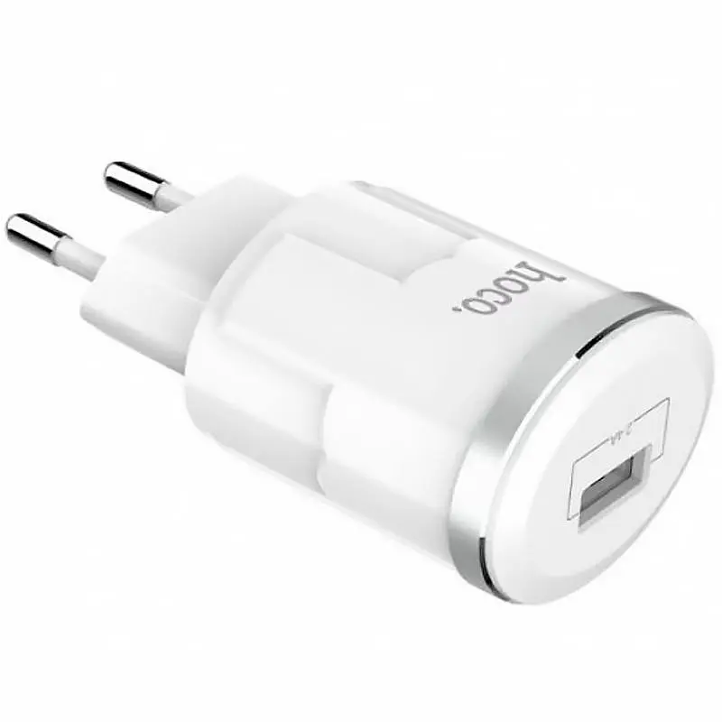 Мережевий зарядний пристрій Hoco 1USB C37A 2.4A White - фото 5