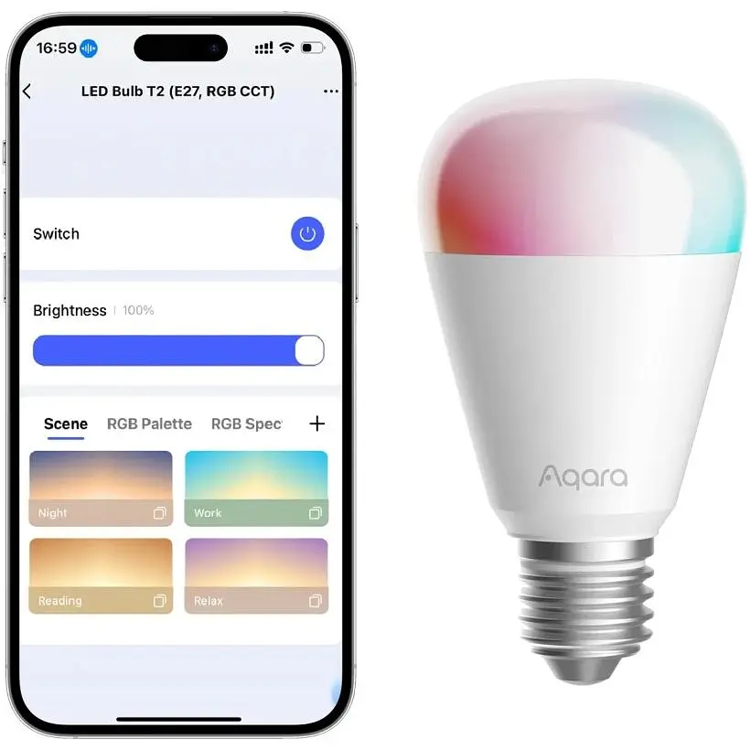Світлодіодна лампа Aqara Smart LED Bulb T2 RGB (LB-L02D) [154101] - фото 2