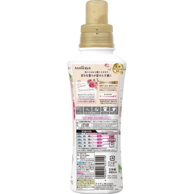 Японський кондиціонер Lion Soflan Aroma Rich Diana ніжний аромат троянди 480 мл  - фото 3