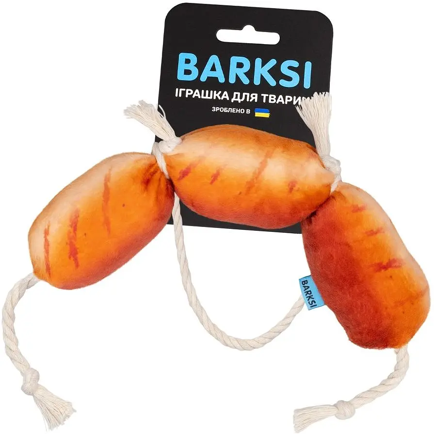 Игрушка для собак Barksi Сосиски с канатом 17х10 см - фото 3