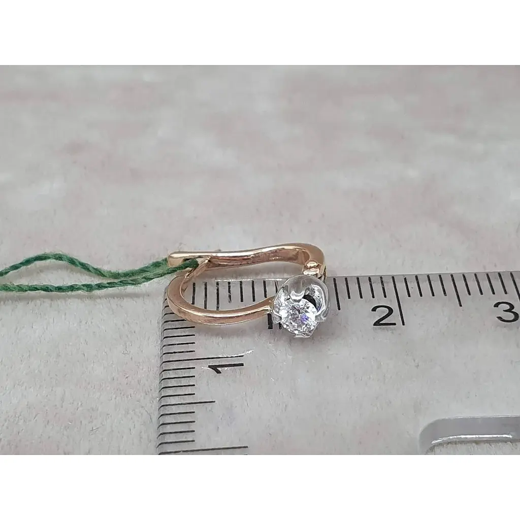 Золоті сережки ЮЗ "Багет" з діамантами. В0215 - фото 5