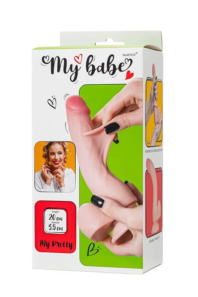 Фалоімітатор My Babe by RealStick My Honey 20 cm (тілесний) - фото 11