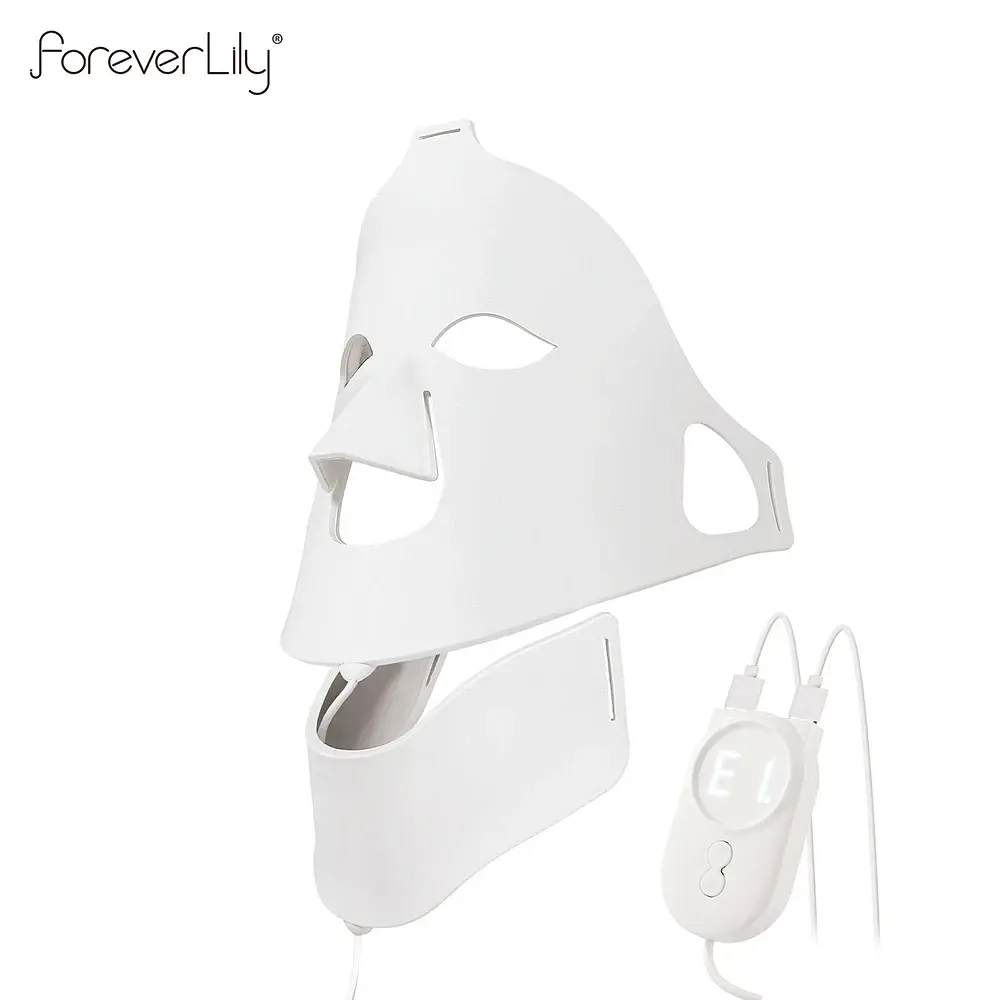 Foreverlily Силіконова світлодіодна маска 7 Color LED Light Photon Red Light Therapy 3D Гнучка маска для обличчя Anti-Ance Догляд - фото 2