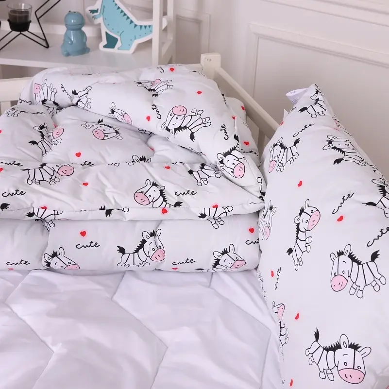 Набір дитячий MirSon зима Kids Time 20-0040 Cute white zebra 110x140 см EcoSilk: ковдра з подушкою (2200009665905) - фото 2