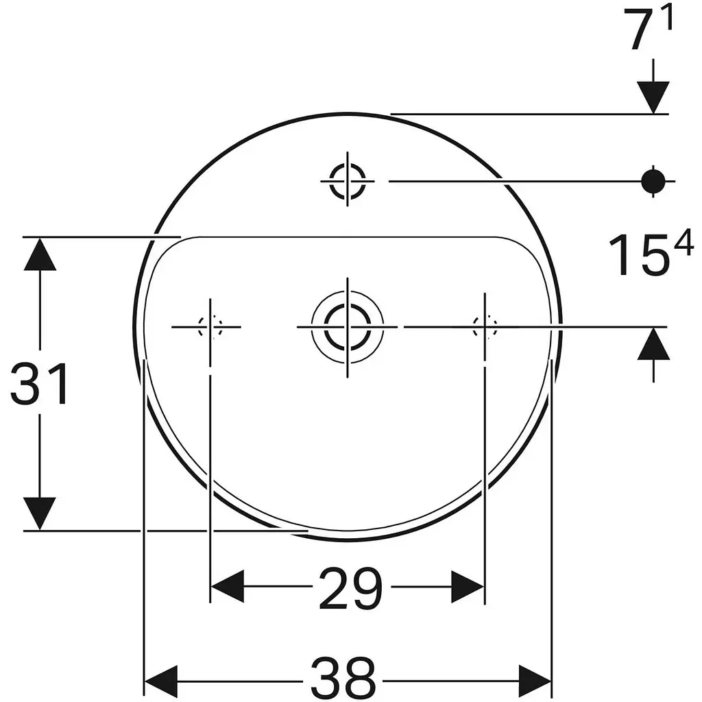 Раковина Geberit VariForm 45 500.770.01.2, Білий - фото 3