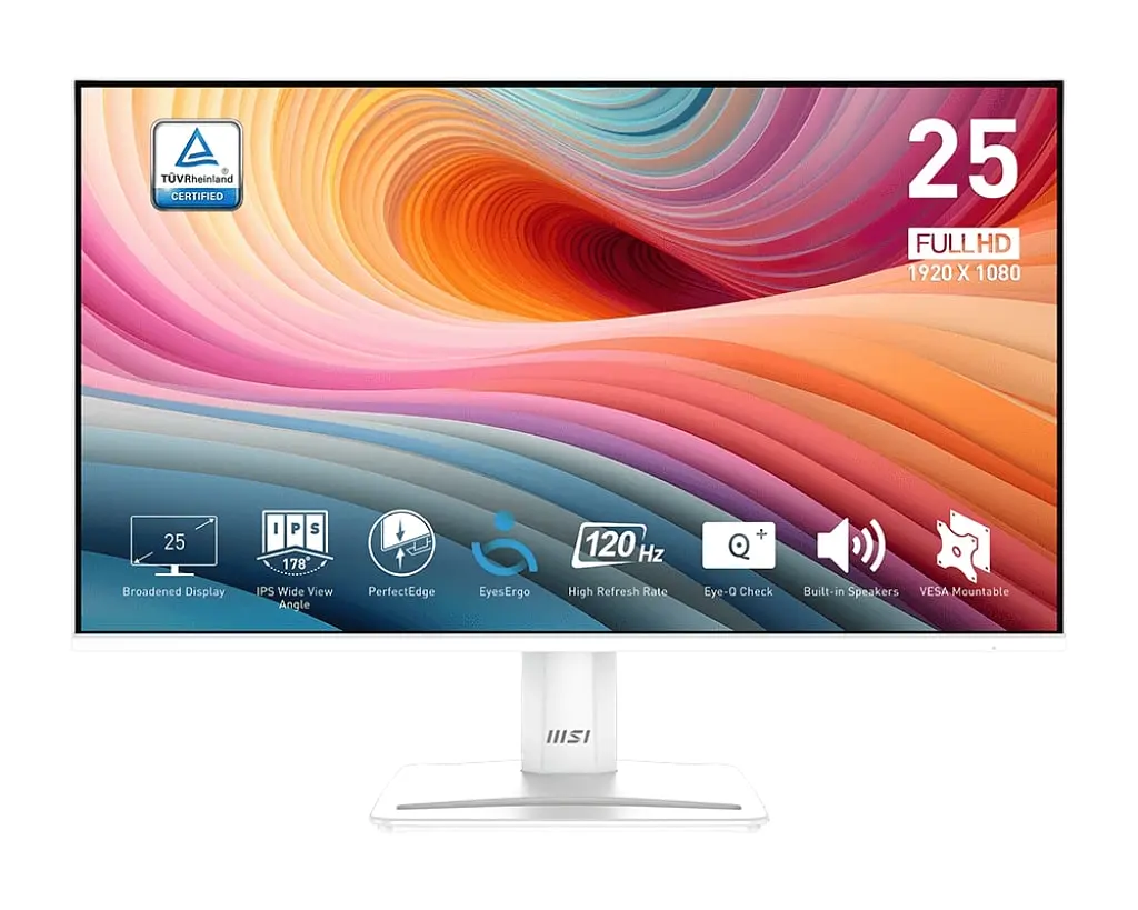 Монітор MSI 24.5" PRO MP251W-E2 D-Sub HDMI DP MM IPS 120Hz sRGB 99% AdaptiveSync білий teh0014210 - фото 2