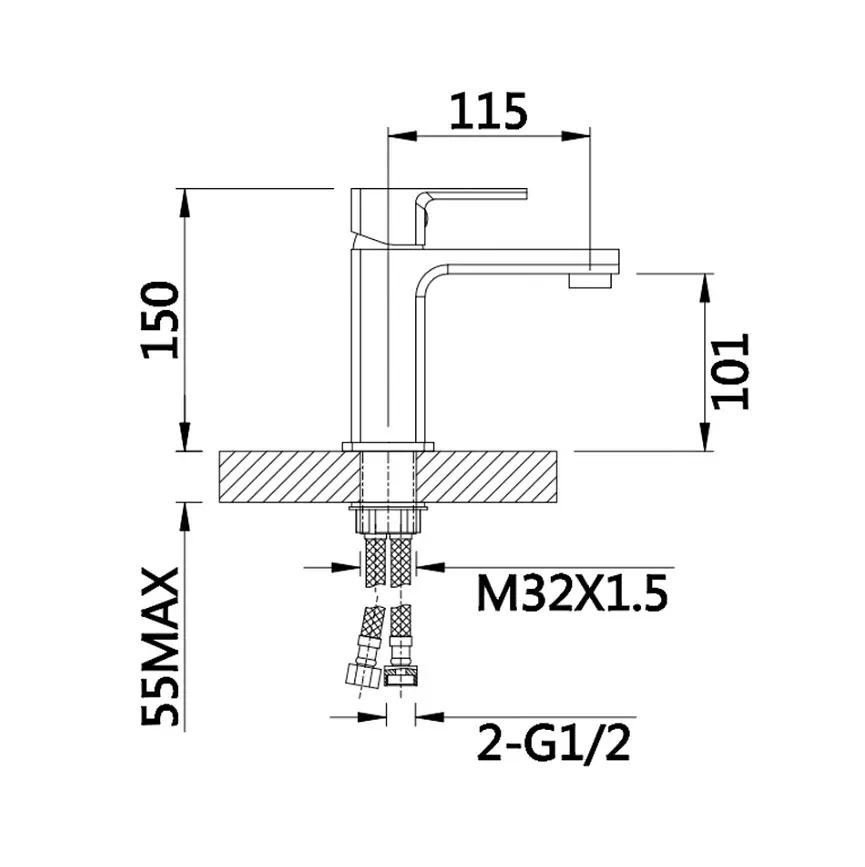 Смеситель для раковины Lidz Dozorca 001 (k35) LDDOZ001CRM45403 - фото 3