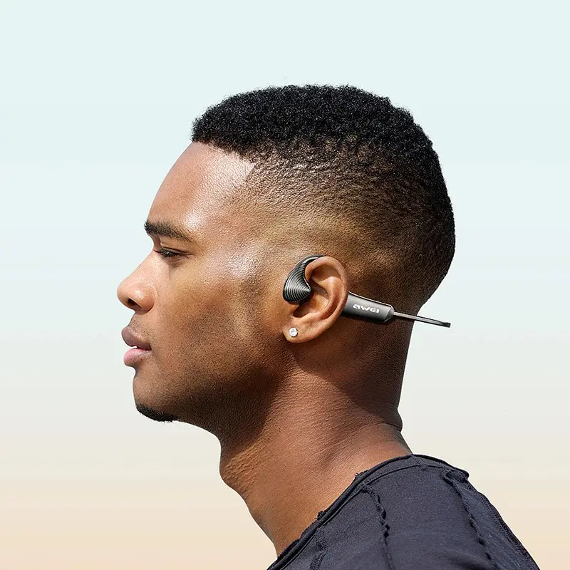 Спортивні Bluetooth навушники Awei A896BL з повітряною провідністю (Чорний) - фото 6