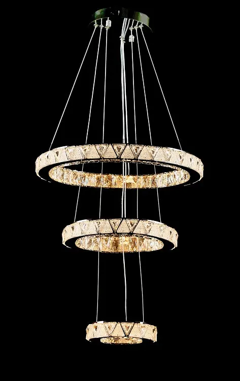 Світлодіодна люстра Splendid Ray L51007/50+35+20/3 LED з кришталем, хром, 100 Вт, з пультом і димером - фото 3