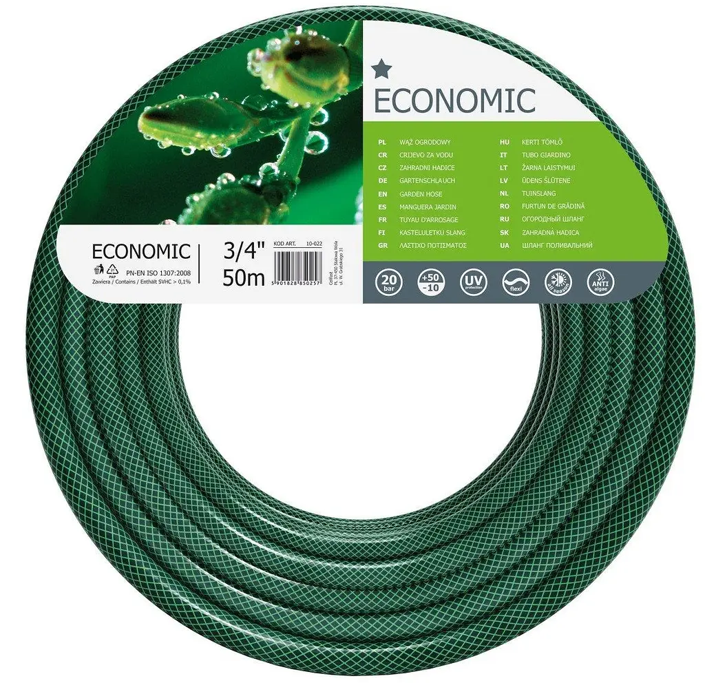 Шланг садовий ECONOMIC 3/4" 50м 3 шари до 20бар -10…+50°C Cellfast sad0001927 - фото 2