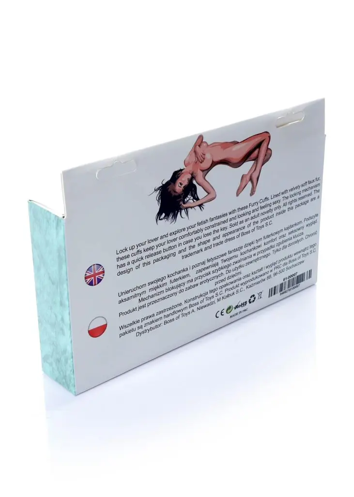 Наручники Fetish B - Series Furry Cuffs (блакитний) - фото 6