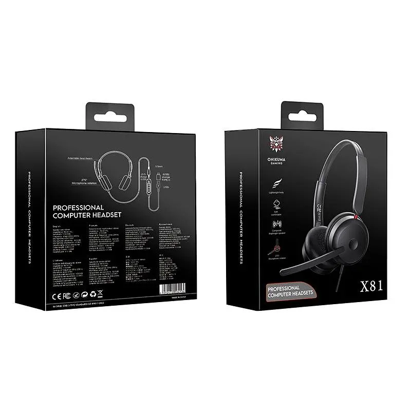 Навушники Onikuma wired gaming headphones X81 3.5mm+USB/Type-C - фото 2