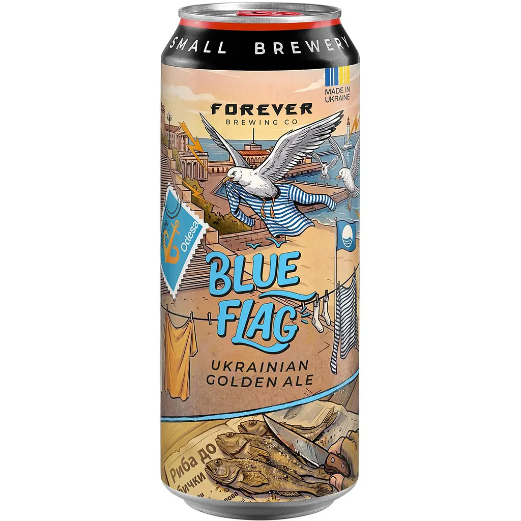 Пиво світле нефільтроване Forever Blue Flag 6.5% 0.5л з/б