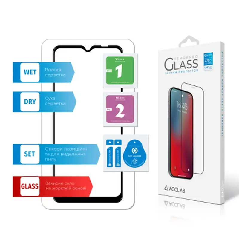 Скло захисне ACCLAB Full Glue Samsung A32 Black (1283126510533) - фото 7