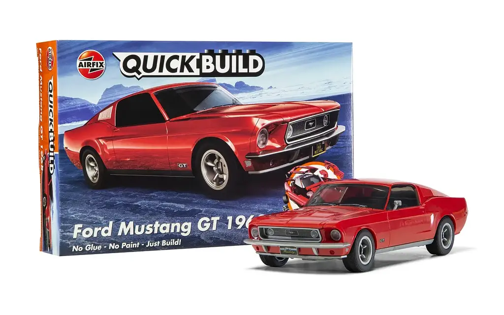 Конструктор Airfix автомобиль Ford mustang GT 1968 Quickbuild красный J6035 - фото 6