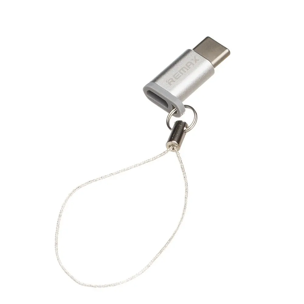 Адаптер перехідник Remax RA-USB1 Type-C to MicroUSB F сріблястий - фото 2