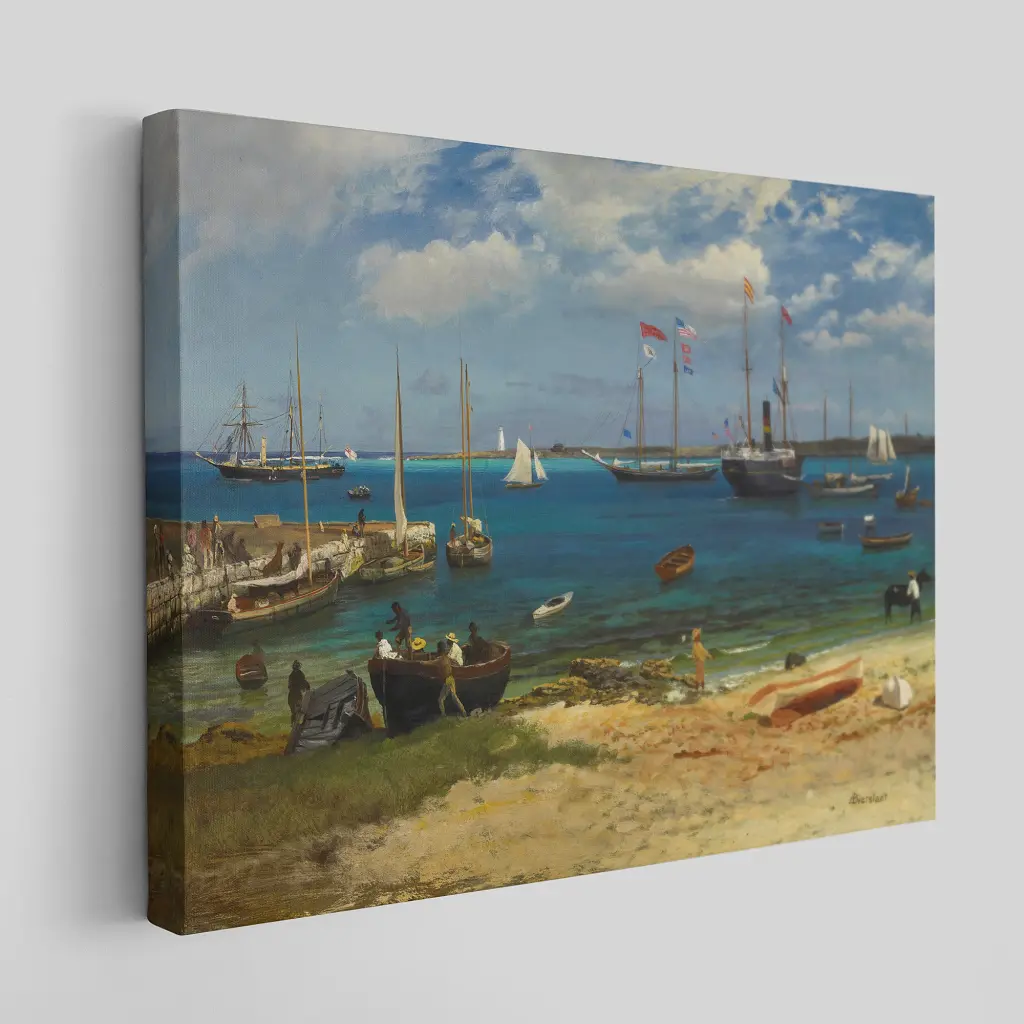 Інтер'єрна картина Харбор Нассау, Альберт Бірштадт, Albert Bierstadt, репродукція картини, 60×80 см (id7008) - фото 3