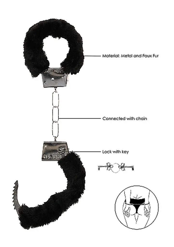 Наручники з хутром Ouch! Beginners Handcuffs Furry - фото 3