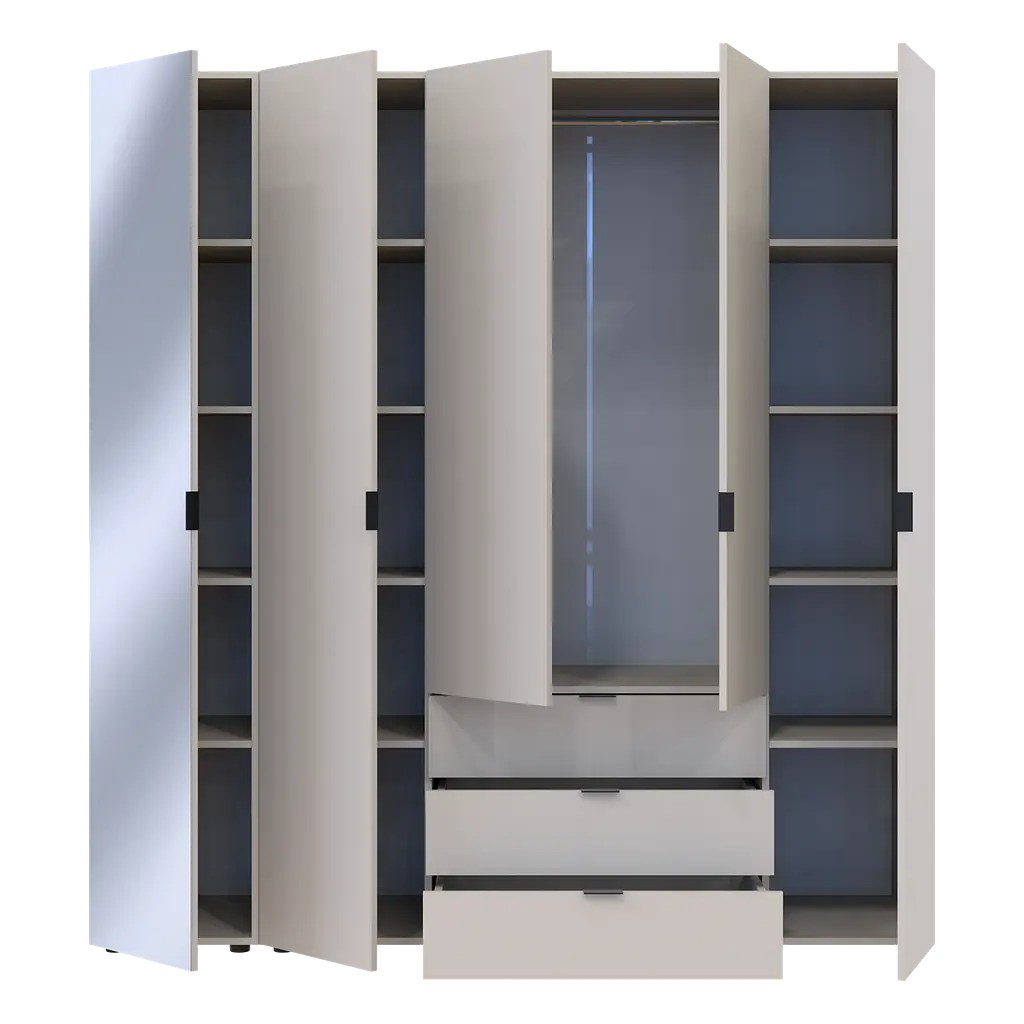 Шафа для одягу Doros Гелар Кашемір 4ДСП/Дзеркало 194х49.5х203.4 (80737659) - фото 7