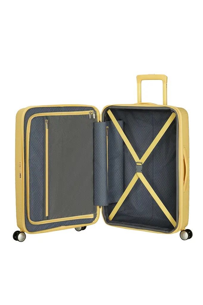 American Tourister Валіза American Tourister, Soundbox, поліпропілен, середня, 67см, 71.5/81л, TSA, 4 колеса, EXP, пастельно-жовтий - фото 7
