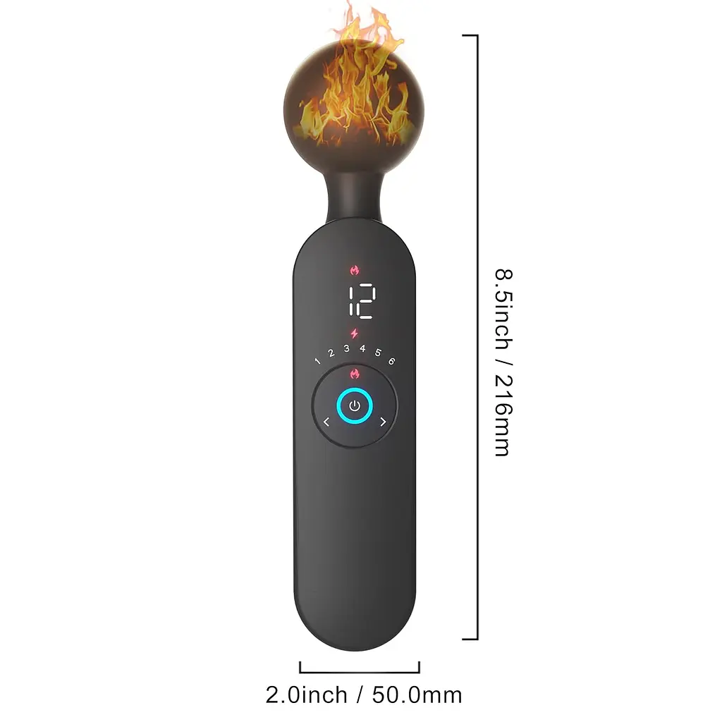 Вібростимулятор преміум з підігрівом ARES 72 режими магнітна зарядка Чорний - фото 4