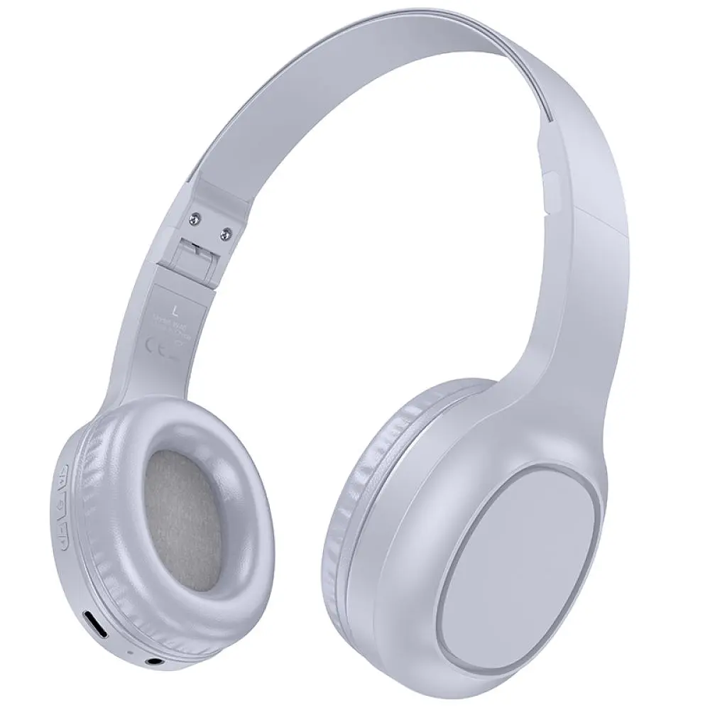 Бездротові навушники з мікрофоном Hoco W46 Charm BT Bluetooth 5.3 AUX 200 мАг Grey (31654_2907101)