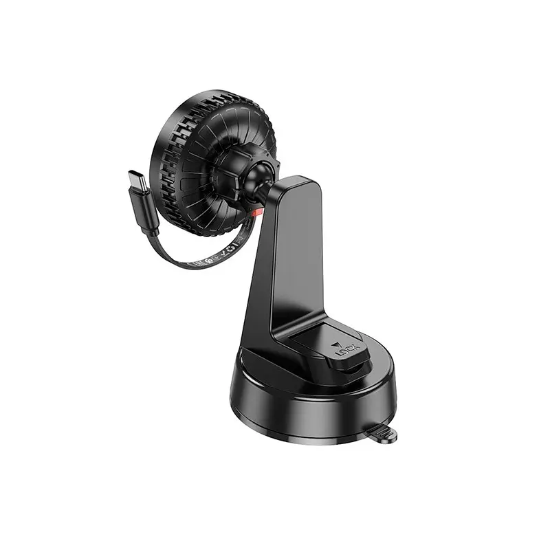 Автотримач BOROFONE BH208 + Wireless Charging 15W, кріплення на торпеду, клямка 50-90мм, Black, Box - фото 4