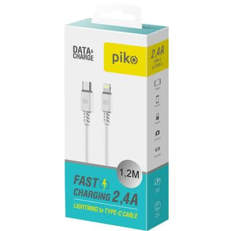 Дата кабель USB-C to Lightning 1.2m CB-TL11 white Piko (1283126504037) - фото 2