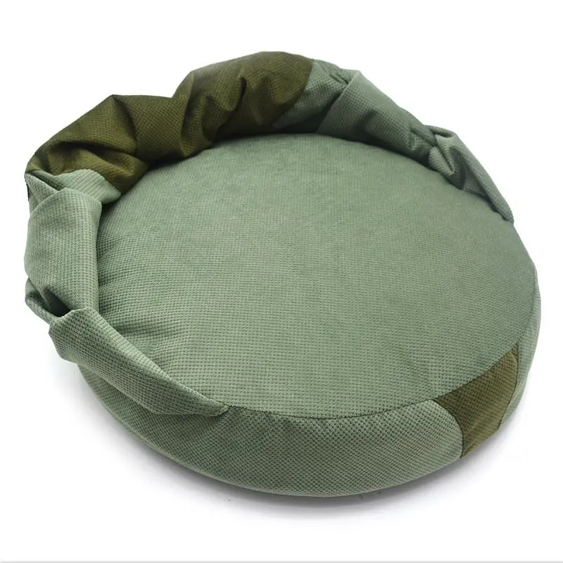 Лежак пуф з ковдрою для собак та котів Zoo-hunt Mеджик круглий зелений №2 500х500х90 мм - фото 3