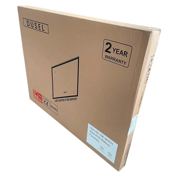 Дзеркало Dusel Led DE-M0065D Black 65x80 см сенсорне включення + підігрів+ годинник/темп, Чорний - фото 3