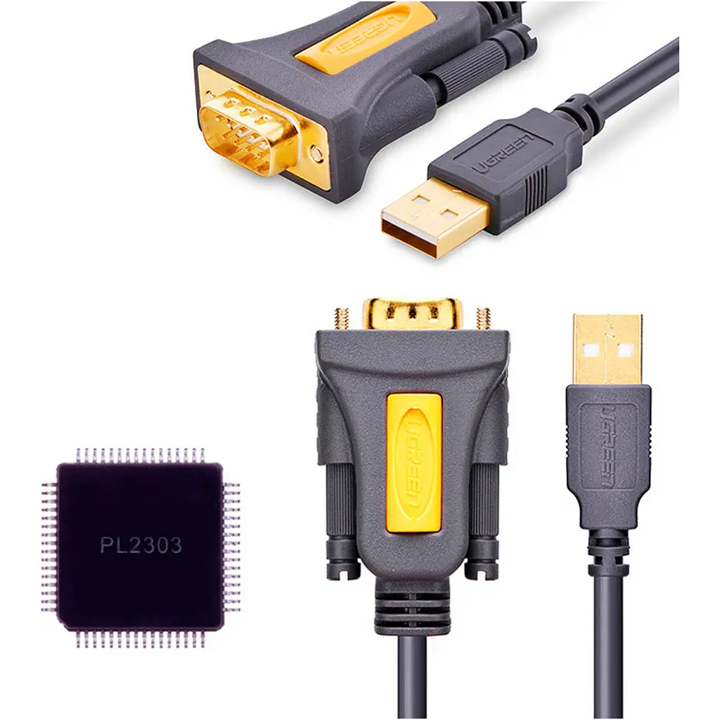Кабель для передачі даних USB to COM M 2.0m DB9 RS-232 CR104 black Ugreen (20222) - фото 3