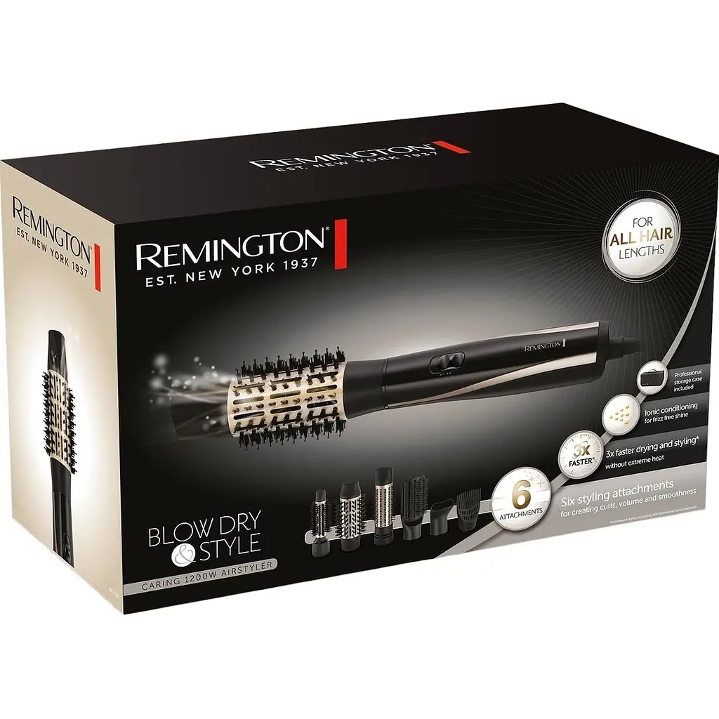 Уцінка. Фен-щітка Remington Blow Dry & Style Caring AS7700 чорно-золота  - фото 10