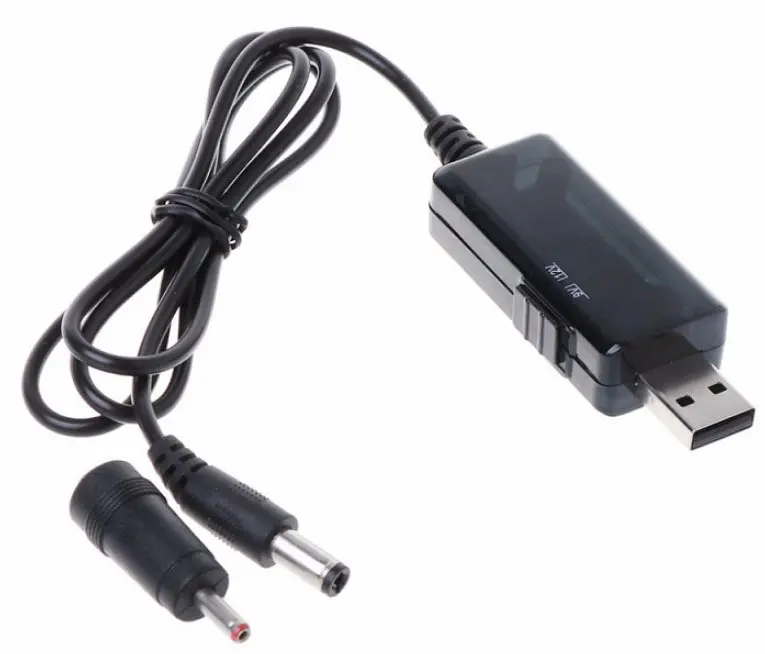 Кабель-адаптер для роутера No Brand USB 5 V - DC 9 V / 12 V Чорний (2104619012) - фото 4