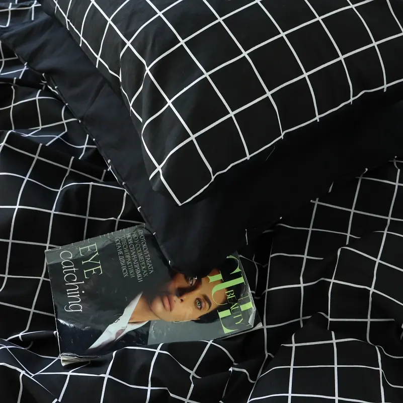 Простирадло MirSon Бязь 17-4814 Eshalan 150х220 см чорне (2200009018664) - фото 4