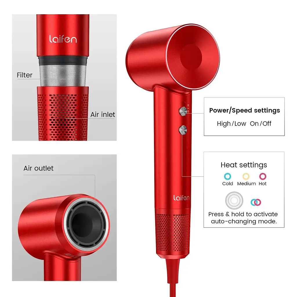 Фен Laifen Swift Ruby Red [83605] - фото 8