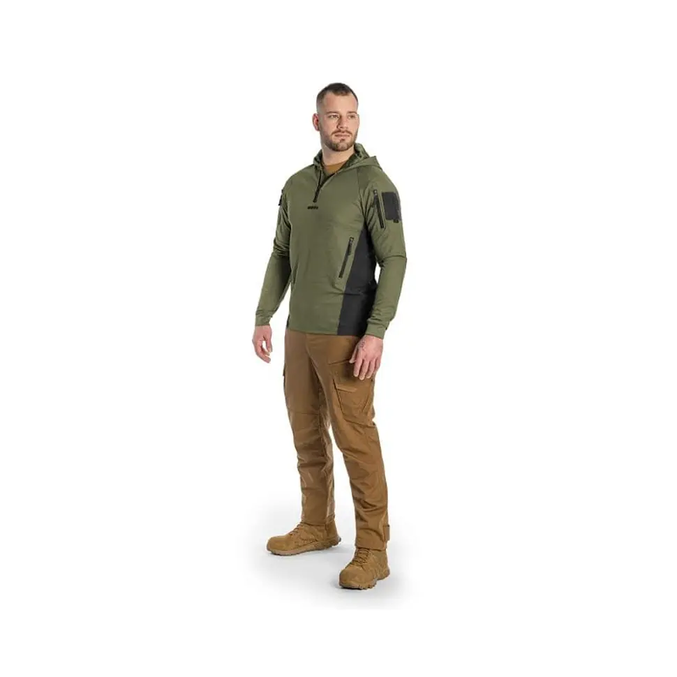 Кофта тактична Helikon-Tex RANGE HOODIE - TopCool, оливковий, розмір XL - фото 3