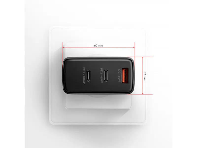 Мережевий зарядний пристрій AXAGON 100 W Black (ACU-DPQ100) - фото 7