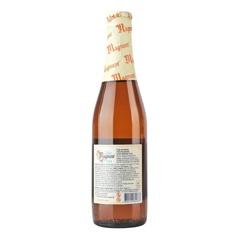 Сидр ігристий Cider Magnum Sekt сухий купажний міцний 8% 0.33 л - фото 3