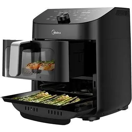 Аэрофритюрница двойная Midea MAD1100DADK 2 зоны приготовления 10 программ управления с телефона - фото 3