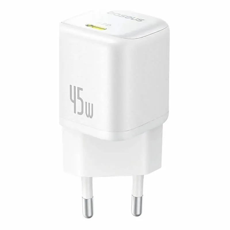 Сітчасте зарядне пристрій Baseus PicoGo GaN Fast Charger 1C 45W EU Moon Білий - фото 2