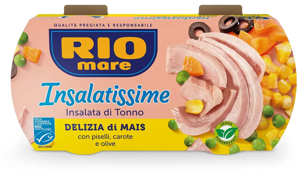 Салат з тунцем Rio Mare Delizia di Mais з морквою, горохом та оливками 2х160 г (8004030750364)